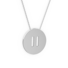 Pause  Kolye - 925 ayar gümüş kolye (40 cm gümüş rolo zincir) #11oea8z