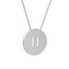 Pause  Kolye - 18 ayar beyaz altın kolye (40 cm gümüş rolo zincir) #18qn0bw