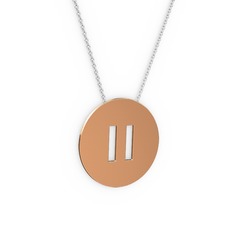Pause  Kolye - 14 ayar rose altın kolye (40 cm gümüş rolo zincir) #cp3m6u