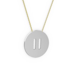 Pause  Kolye - 8 ayar beyaz altın kolye (40 cm altın rolo zincir) #nho8k1