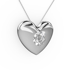 Swarovski 18 ayar beyaz altın kolye (40 cm beyaz altın rolo zincir)