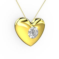 Swarovski 925 ayar altın kaplama gümüş kolye (40 cm altın rolo zincir)