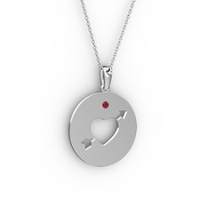 Garnet 925 ayar gümüş kolye (40 cm gümüş rolo zincir)