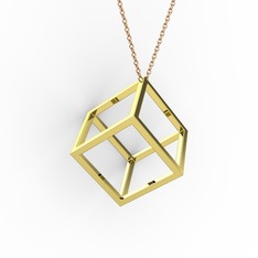 925 ayar altın kaplama gümüş kolye (40 cm rose altın rolo zincir)