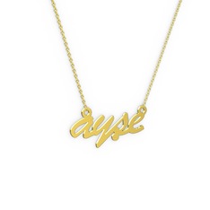 El Yazılı İsim Kolye - 18 ayar altın kolye (4 karakterli el yazısı, 40 cm altın rolo zincir) #1nx7zu1