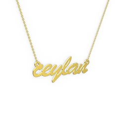 El Yazılı İsim Kolye - 8 ayar altın kolye (6 karakterli el yazısı, 40 cm altın rolo zincir) #p16gvi