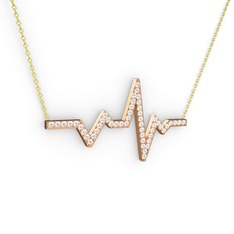 Pırlanta 8 ayar rose altın kolye (0.572 karat, 40 cm altın rolo zincir)