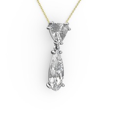 Arowana Kolye - Beyaz zirkon 925 ayar gümüş kolye (40 cm altın rolo zincir) #oha9je
