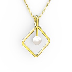 Perla İnci Kolye - Inci 18 ayar altın kolye (40 cm altın rolo zincir) #12rvrby