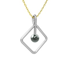 Perla İnci Kolye - Siyah inci 925 ayar gümüş kolye (40 cm altın rolo zincir) #mxwbzf
