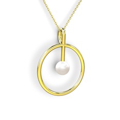 Inci 925 ayar altın kaplama gümüş kolye (40 cm altın rolo zincir)