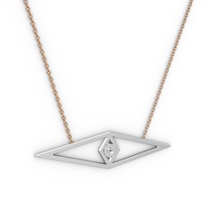 Göz Kolye - Swarovski 925 ayar gümüş kolye (40 cm rose altın rolo zincir) #1wllq1g