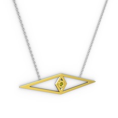 Göz Kolye - Peridot 8 ayar altın kolye (40 cm beyaz altın rolo zincir) #6qpkmb