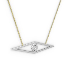 Swarovski 18 ayar beyaz altın kolye (40 cm altın rolo zincir)