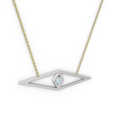 Göz Kolye - Akuamarin 925 ayar gümüş kolye (40 cm gümüş rolo zincir) #gl5eih