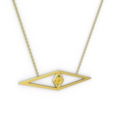 Göz Kolye - Sitrin 925 ayar altın kaplama gümüş kolye (40 cm altın rolo zincir) #q8jd4y