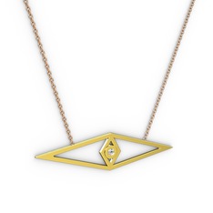 Göz Kolye - Swarovski 925 ayar altın kaplama gümüş kolye (40 cm rose altın rolo zincir) #tgseoy