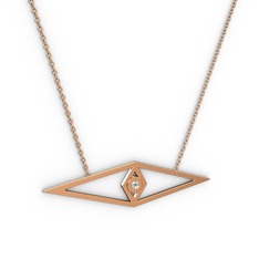Swarovski 14 ayar rose altın kolye (40 cm gümüş rolo zincir)