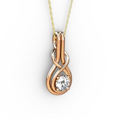 Düğüm Kolye - Swarovski 14 ayar rose altın kolye (40 cm altın rolo zincir) #aoj0ug