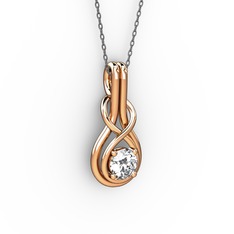 Düğüm Kolye - Swarovski 8 ayar rose altın kolye (40 cm gümüş rolo zincir) #o3pia2