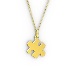 Puzzle Kolye - 18 ayar altın kolye (40 cm altın rolo zincir) #12an3ee