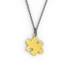 Puzzle Kolye - 8 ayar altın kolye (40 cm gümüş rolo zincir) #1w2ynl