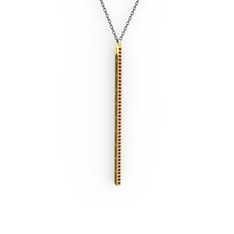 Su Yolu Kolye - Garnet 8 ayar altın kolye (40 cm gümüş rolo zincir) #12ezbs0