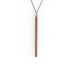 Su Yolu Kolye - Garnet 18 ayar rose altın kolye (40 cm gümüş rolo zincir) #12z41b2