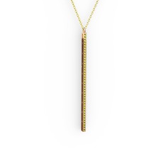 Su Yolu Kolye - Peridot 14 ayar rose altın kolye (40 cm altın rolo zincir) #13unsnm