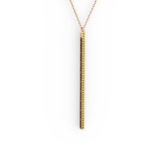 Su Yolu Kolye - Peridot 925 ayar rose altın kaplama gümüş kolye (40 cm gümüş rolo zincir) #148ie16