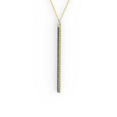 Su Yolu Kolye - Peridot 8 ayar beyaz altın kolye (40 cm altın rolo zincir) #14c6380