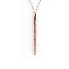 Su Yolu Kolye - Garnet 18 ayar rose altın kolye (40 cm rose altın rolo zincir) #14y4rmm