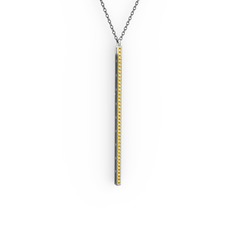 Su Yolu Kolye - Sitrin 14 ayar beyaz altın kolye (40 cm gümüş rolo zincir) #15kjbzn