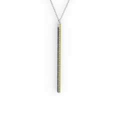 Su Yolu Kolye - Peridot 925 ayar gümüş kolye (40 cm beyaz altın rolo zincir) #15ong6w