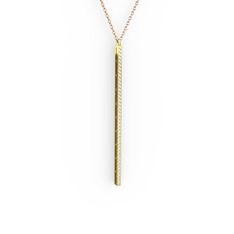 Su Yolu Kolye - Beyaz zirkon 925 ayar altın kaplama gümüş kolye (40 cm rose altın rolo zincir) #168bbsd