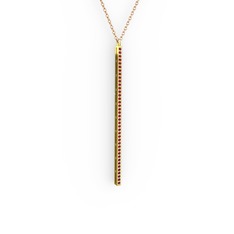 Su Yolu Kolye - Garnet 8 ayar altın kolye (40 cm rose altın rolo zincir) #18m7njc