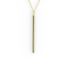 Su Yolu Kolye - Akuamarin 925 ayar altın kaplama gümüş kolye (40 cm gümüş rolo zincir) #18onhbw