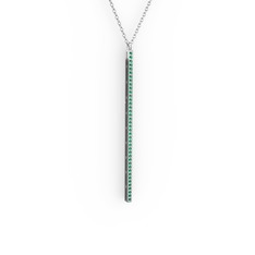 Su Yolu Kolye - Yeşil kuvars 925 ayar gümüş kolye (40 cm gümüş rolo zincir) #1a4u8g7