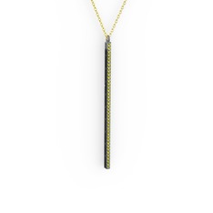 Su Yolu Kolye - Peridot 925 ayar siyah rodyum kaplama gümüş kolye (40 cm gümüş rolo zincir) #1a8dsbq
