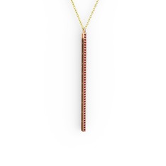 Su Yolu Kolye - Garnet 8 ayar rose altın kolye (40 cm altın rolo zincir) #1atlmcw