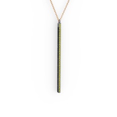 Su Yolu Kolye - Peridot 925 ayar siyah rodyum kaplama gümüş kolye (40 cm gümüş rolo zincir) #1d7s9g5