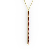 Su Yolu Kolye - Garnet 18 ayar altın kolye (40 cm altın rolo zincir) #1ehzyia