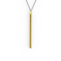 Su Yolu Kolye - Sitrin 925 ayar altın kaplama gümüş kolye (40 cm gümüş rolo zincir) #1ep4i8j