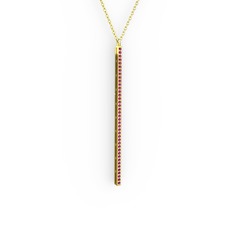 Su Yolu Kolye - Rodolit garnet 18 ayar altın kolye (40 cm altın rolo zincir) #1h0movm
