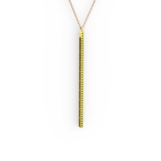 Peridot 18 ayar altın kolye (40 cm gümüş rolo zincir)