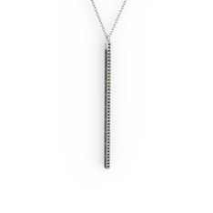 Su Yolu Kolye - Dumanlı kuvars 18 ayar beyaz altın kolye (40 cm beyaz altın rolo zincir) #1jwj3e4