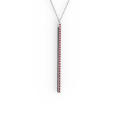 Su Yolu Kolye - Garnet 14 ayar beyaz altın kolye (40 cm beyaz altın rolo zincir) #1l9oq5h