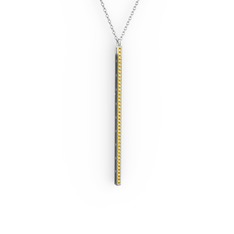 Su Yolu Kolye - Sitrin 925 ayar gümüş kolye (40 cm gümüş rolo zincir) #1msibtd