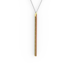 Garnet 8 ayar altın kolye (40 cm beyaz altın rolo zincir)