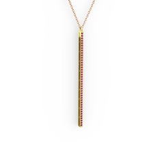 Rodolit garnet 18 ayar altın kolye (40 cm rose altın rolo zincir)